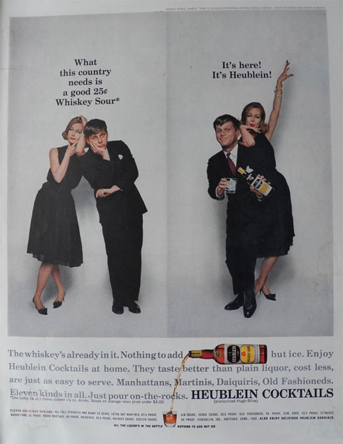 1962 Heublein Cocktails Ad ~ Robert Morse