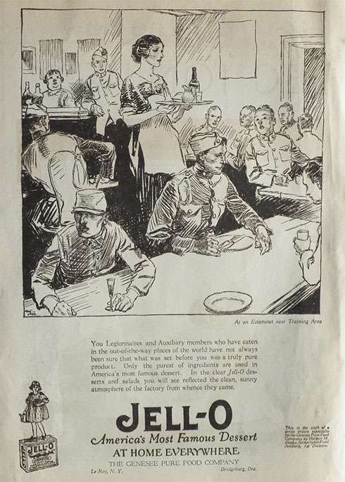 1923 Jello Ad ~ Legionnaires & Auxiliary Members