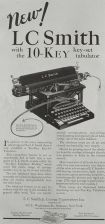 1928 LC Smith Typewriter Ad ~ 10 Key Tabulator