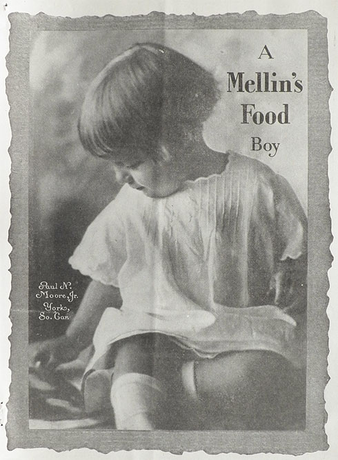 1919 Mellin's Baby Food Ad ~ Paul Moore, Jr. ~ York, SC