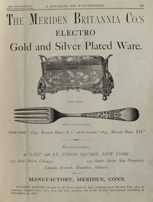 1882 Meriden Britannia & Rogers Bros. Ad ~ Lorne