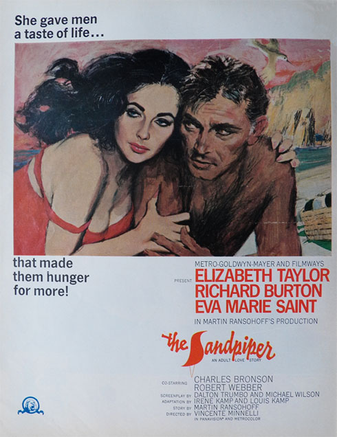 1965 Movie Ad ~ The Sandpiper ~ Liz Taylor, Richard Burton
