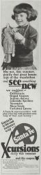 1928 Santa Fe Train Excursions Ad ~ Child with Skookum Doll Photo
