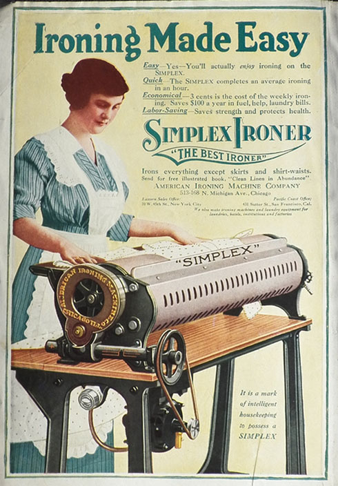 1919 Simplex Iron Ad ~ Ironing Made Easy