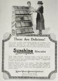 1918 Sunshine Biscuits Ad ~ Vintage Display Rack