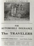 1919 Travelers Auto Insurance Ad ~ Church's Steam Omnibus