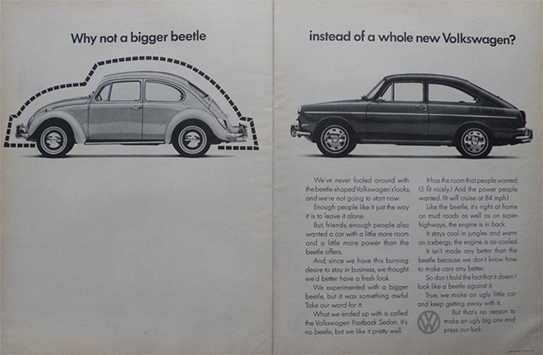 1965 Volkswagen VW Fastback Sedan Ad ~ Bigger Beetle