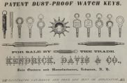 1882 Antique Kendrick Davis Watch Key Ad