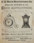 1882 E.N. Welch Antique Clock Ad ~ Bicycle & Hatton Clocks
