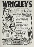 1918 WWI Wrigley's Gum Ad ~ Wartime Sweetmeat