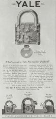 1928 Vintage Yale Pin-Tumbler Padlock Ad ~ What's Inside?