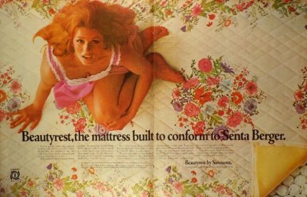 1970 Vintage Beautyrest Mattress Ad ~ Senta Berger