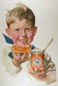 1920 Beechnut Peanut Butter Ad ~ Boy Eats Bread