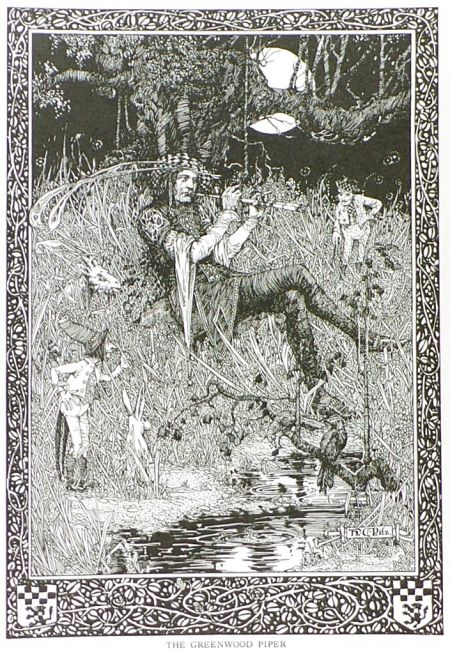 1922 Henry Pitz Woodcut Print ~ The Greenwood Piper