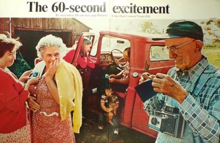 1968 Polaroid Land Camera Ad ~ 60 Second Excitement