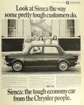 1967 Simca Car Automobile Ad ~ Tough Economy Car