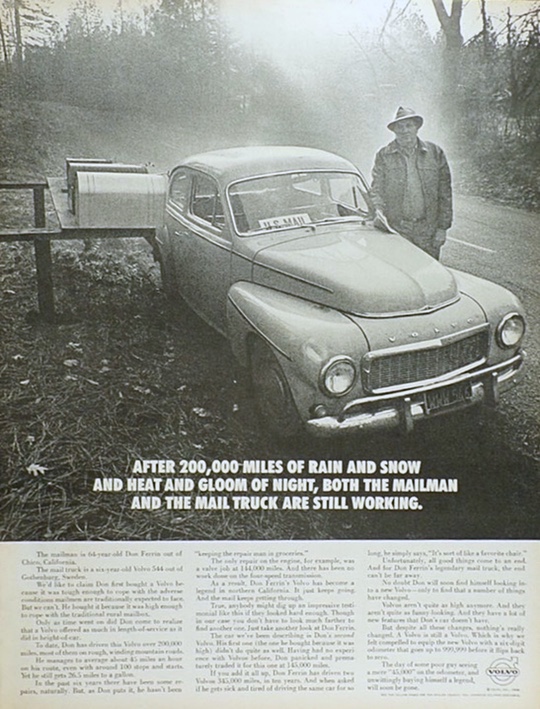 1968 Vintage Volvo Ad ~ Volvo Mail Truck Still Working