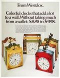 1970 Westclox Wall Clock Ad ~ Countryside, Quincy, Spindle