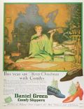 1928 Danial Green Slippers Ad ~ Merry Christmas