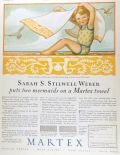 1927 Martex Towels Ad ~ Sarah Stilwell Weber ~ Child on Beach