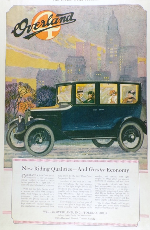 1920 Willys Overland Ad ~ New Riding Qualities
