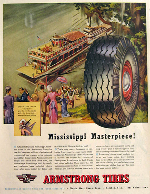1946 Armstrong Tires Ad ~ French's Showboat