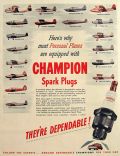 1946 Champion Spark Plug Ad ~ Personal Airplanes