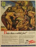 1943 WWII Fisher Bodies Ad ~ Sherman M-4 Tank