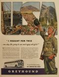 1944 Greyhound Bus Lines Ad ~ USA Soldier