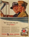 1941 Pontiac Ad ~ WWII Soldier ~ Bradshaw Crandell
