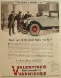 1925 Valentine's Automobile Varnish Ad