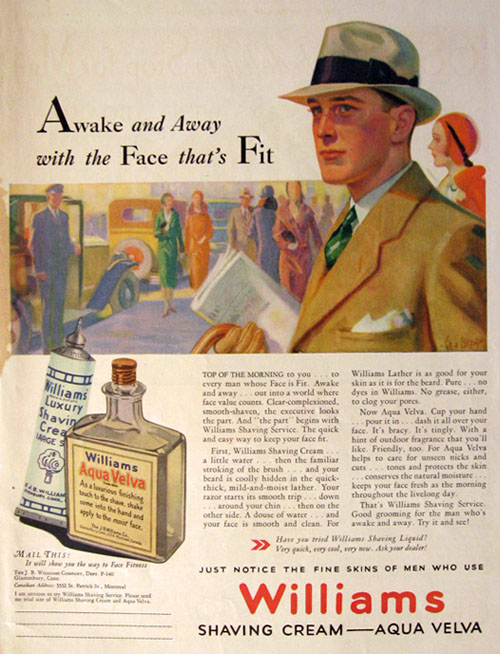 1931 Williams Aqua Velva Ad ~ George Brehm