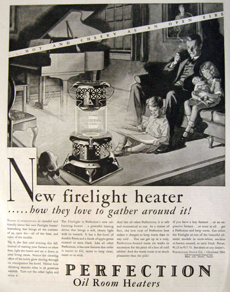 1928 Perfection Firelight Oil Heater