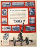 1941 Timken Bearings Ad ~ Army Defense Equipment