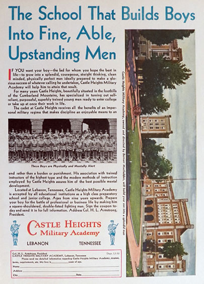 1935 Castle Heights Military Academy Ad