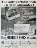 1956 Vintage Hamilton Beach Mixette Mixer Ad