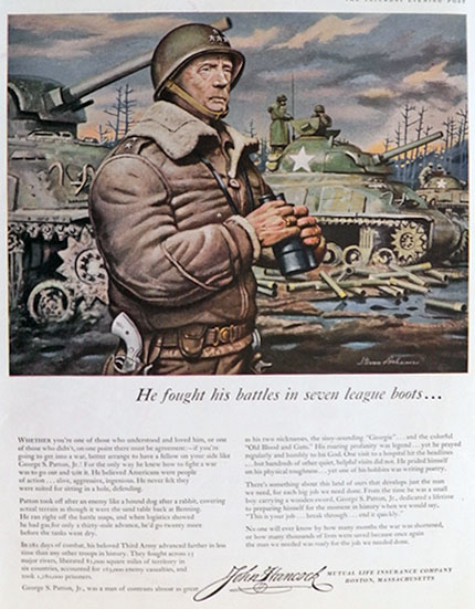 1956 John Hancock Insurance Ad ~ Gen. George S. Patton