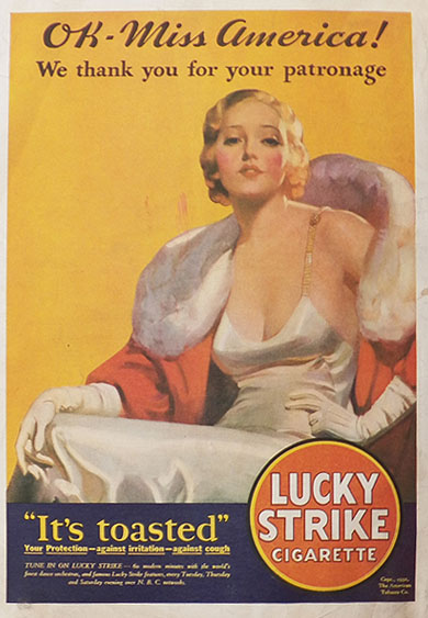 1932 Lucky Strike Cigarettes Ad ~ Miss America