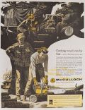 1956 Vintage McCulloch Chain Saw Ad ~ Cutting Wood Can Be Fun