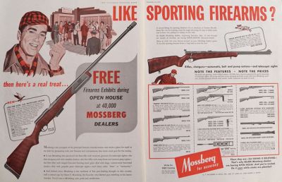 1956 Vintage Mossberg Rifle Shotgun Ad ~ 2 Pages