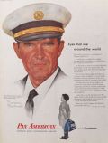 1956 Pan American Airlines Ad ~ Norman Rockwell Art, Airline Pilot