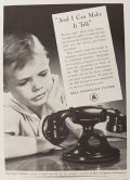 1938 Bell Telephone Ad ~ Old Time Phone