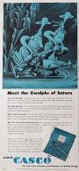 1946 Casco Heating Pad Ad ~ Boris Artzybasheff ~ Alien Gwolphs of Saturn