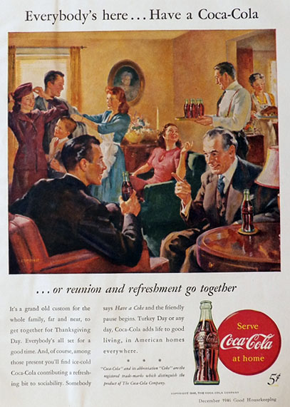1946 Coca Cola Coke Ad ~ Reunion ~ Philip Lyford Art