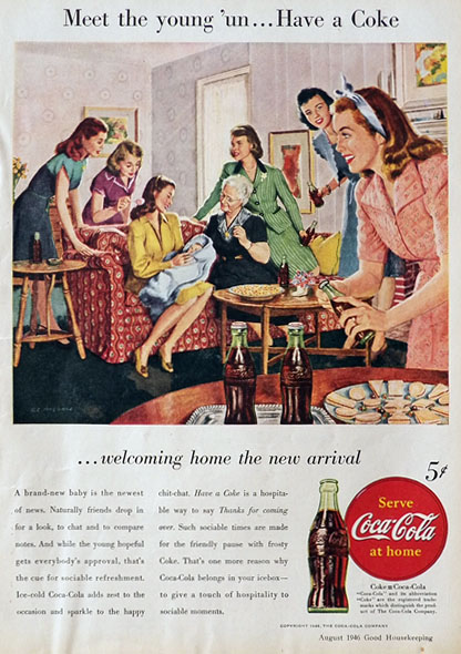 1946 Coca Cola Coke Ad ~ Meet the New Baby