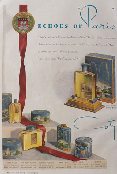 1939 Coyt "Paris" Perfume & Toiletries Ad
