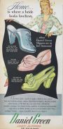 1946 Vintage Daniel Green Slippers Ad ~ Militaire, Joli, Molly-O