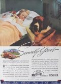 1939 Body By Fisher Ad ~ Child with St. Bernard Dog