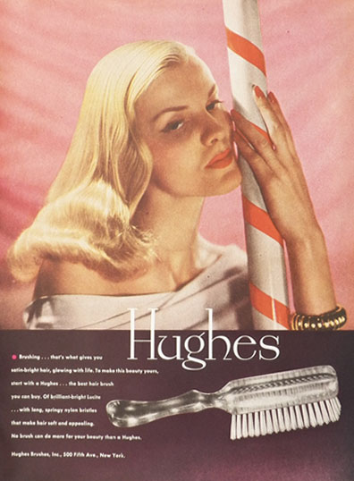 1946 Hughes Lucite Hair Brush Ad