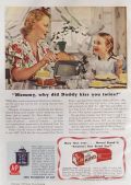 1942 Vintage Marvel Bread Ad ~ Why Did Daddy Kiss You Twice?